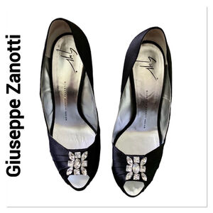 GIUSEPPE ZANOTTI Crystal Peep Toe Heels